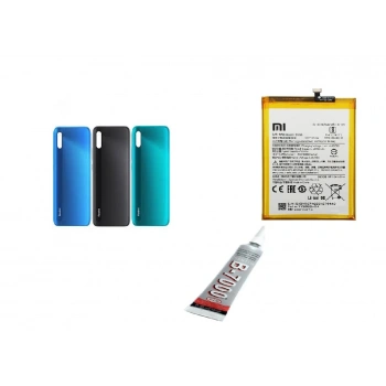 REDMİ 9A Uyumlu ARKA BATARYA KAPAĞI ,BATARYA VE B7000 YAP