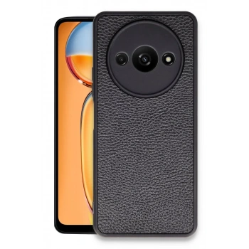 Xiaomi Redmi A3 4G Kılıf Aras Deri Kapak - Siyah