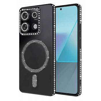 Xiaomi Redmi Note 13 Pro 4G Joke Simli Magneticsafe Kılıf - Siyah