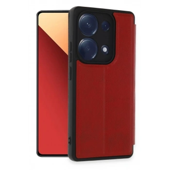 Xiaomi Redmi Note 13 Pro 4G Kılıf Flip Cover - Kırmızı