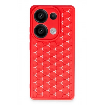 Xiaomi Redmi Note 13 Pro 4G Kılıf Petek Silikon Kapak - Kırmızı