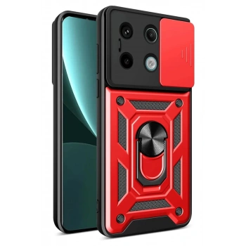 Xiaomi Redmi Note 13 Pro 4G Pars Lens Yüzüklü Silikon - Kırmızı