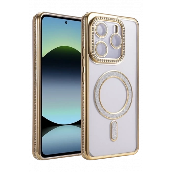 Xiaomi Redmi Note 14 4G Joke Simli Magneticsafe Kılıf - Gold