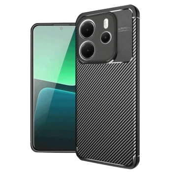 Xiaomi Redmi Note 14 4G Kılıf Auto Focus Karbon Kapak - Siyah
