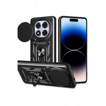 Xiaomi Redmi Note 14 Pro Plus Kılıf Pars Lens Yüzüklü Silikon - Siyah