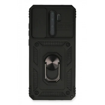 Xiaomi Redmi Note 8 Pro Kılıf Pars Lens Yüzüklü Silikon - Siyah
