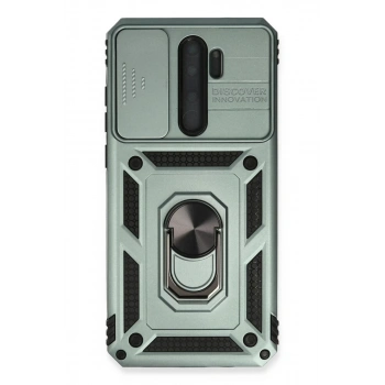 Xiaomi Redmi Note 8 Pro Kılıf Pars Lens Yüzüklü Silikon - Yeşil