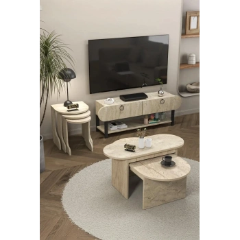 Setro 6lı Mobilya Seti Ekru