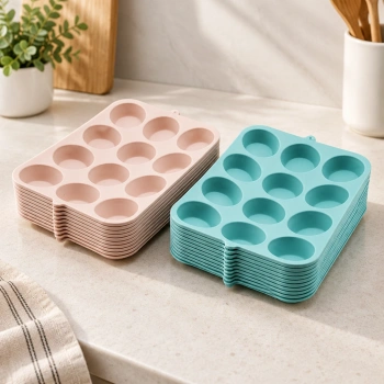Silikon Yuvarlak Muffin Kalıbı 12 Bölmeli