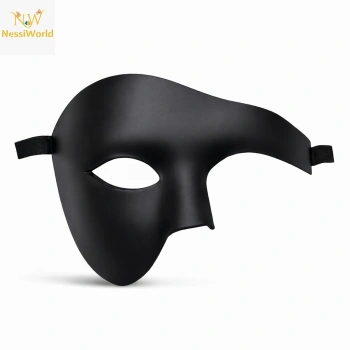 Siyah Yarım Erkek Maske – Phantom Parti & Balo Maskesi