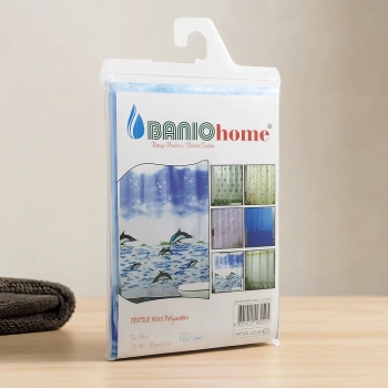 Su İtici Polyester Banyo Perdesi Çift Kanat