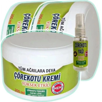 Süper Çörek Otu Bakım Kremi 3X200 Ml+30 ml Çörek Otu Yağı ile