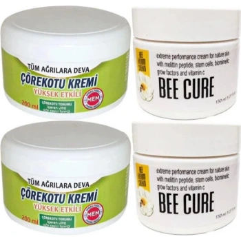 Süper Çörek Otu Kremi Büyük Xl Boy Krem 2X200 Ml+ Bee Cure 2X150 ml Krem