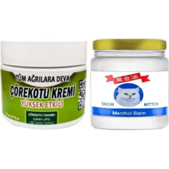 Süper Çörek Otu Kremi Orta Boy 100 ml Krem - Snow Kitten Menthol Balm 50 ml