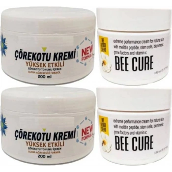 Süper Çörek Otu Kremi Xl Boy Krem 2X200 Ml+Bee Cure Krem 2X150 ml