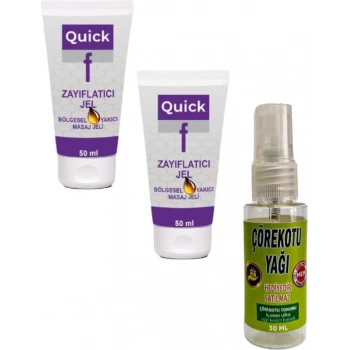 Süper Quick Gel Masaj Bakım Kremi 50 Mlx 2 Ad+Çörek Otu Yağı 30 ml
