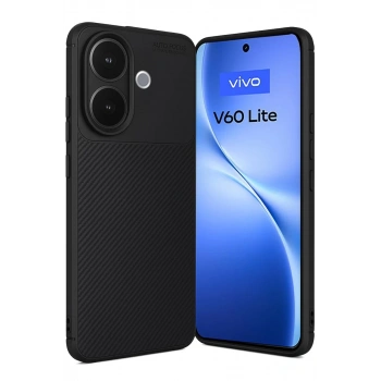 Vivo V60 Lite Auto Focus Karbon Kapak - Siyah