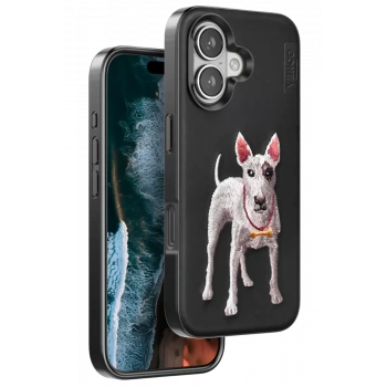 Venco Apple iPhone 16 Uyumlu Perma Desenli Kapak - Siyah