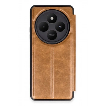 Xiaomi Redmi 14C Uyumlu Kılıf Flip Cover - Taba