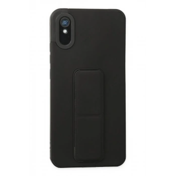 Xiaomi Redmi 9A Uyumlu Kılıf Mega Standlı Silikon - Siyah