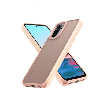 Xiaomi Redmi Note 10 Pro Uyumlu Kılıf Elegant Kapak - Pudra