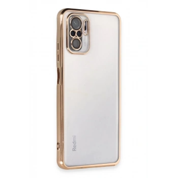 Xiaomi Redmi Note 10 Uyumlu Kılıf Lensli Silikon - Gold