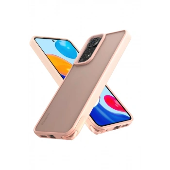 Xiaomi Redmi Note 11 Uyumlu Kılıf Elegant Kapak - Pudra