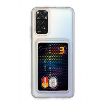 Xiaomi Redmi Note 11 Uyumlu Kılıf Kart Şeffaf Silikon - Şeffaf