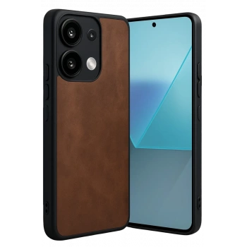 Xiaomi Redmi Note 13 4G Uyumlu Kılıf Aras Deri Kapak - Taba