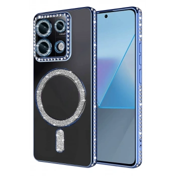 Xiaomi Redmi Note 13 Pro 4G Joke Simli Magneticsafe Kılıf - Mavi