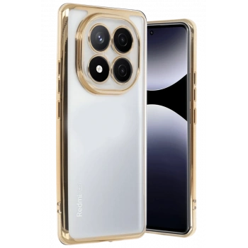 Xiaomi Redmi Note 14 Pro Plus Uyumlu Kılıf Lensli Silikon - Gold