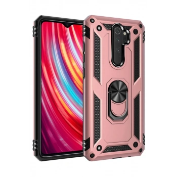 Xiaomi Redmi Note 8 Pro Uyumlu Kılıf Sofya Yüzüklü Silikon Kapak - Rose