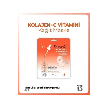 Yüz Bakım Kağıt Maske - Kolajen + C Vitamini