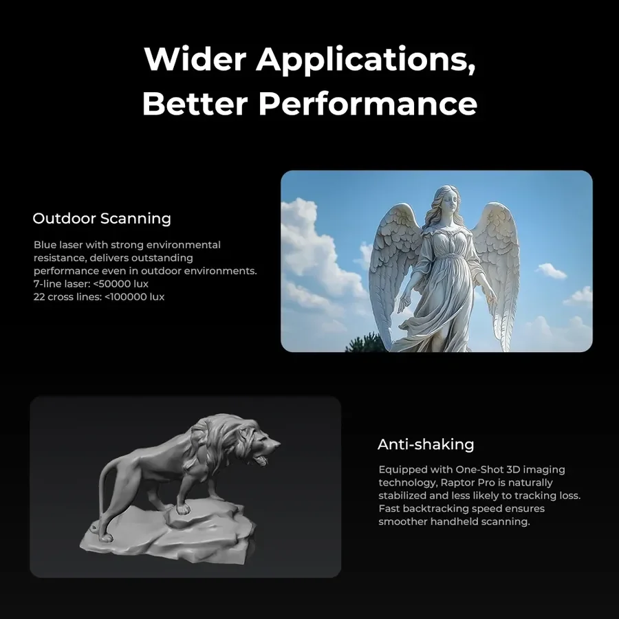 Creality CR-Scan Raptor Pro 3D Tarayıcı kullanım görseli