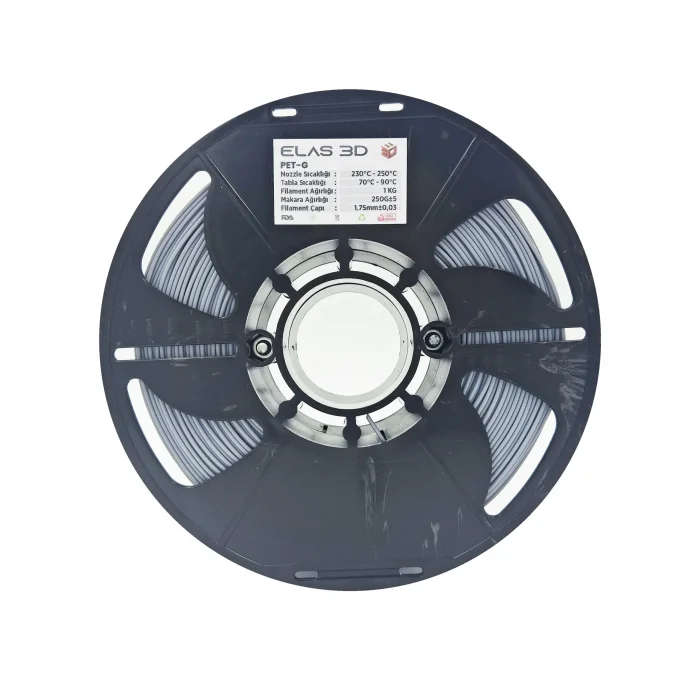 Elas 3D Gri Pet-G Filament 1.75mm 1KG
