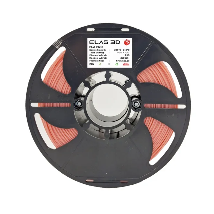 Elas 3D Pastel Pembe PLA Pro Filament - 1.75mm - 1 Kg