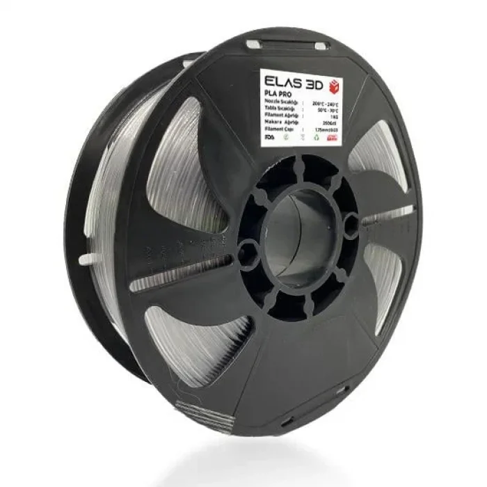 Elas 3D Şeffaf PLA Pro Filament - 1.75mm - 1 Kg