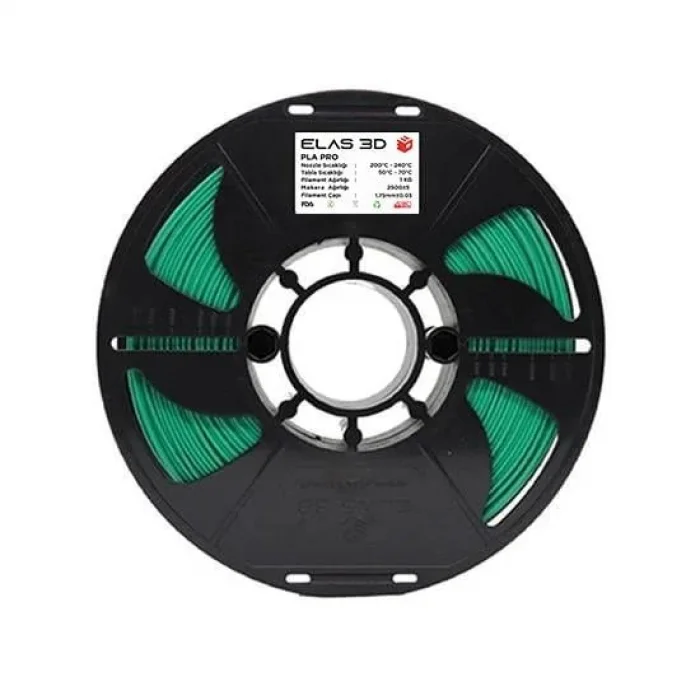 Elas 3D Yeşil PLA Pro Filament - 1.75mm - 1 Kg
