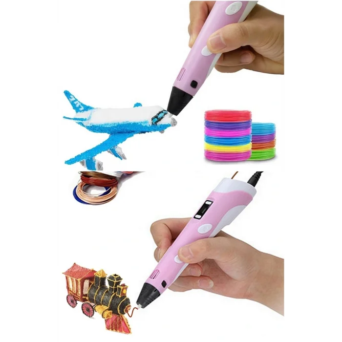 PEMBE Ergonomik ve Fonksiyonel 3D Kalem Pen Üç Boyutlu Yazıcı Sanat İçin Yüksek Sıcaklıkta Plastik Eriyik