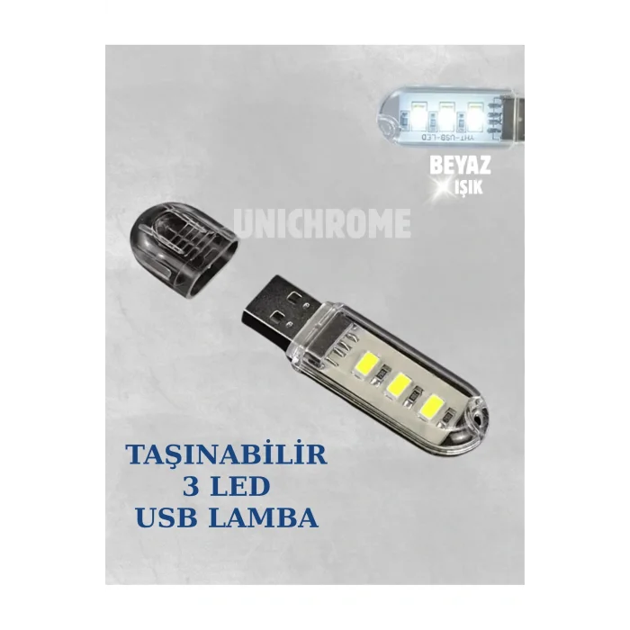 Taşınabilir Mini Usb Led Lamba 3 Led Beyaz 5730 Smd Kamp Stick Led