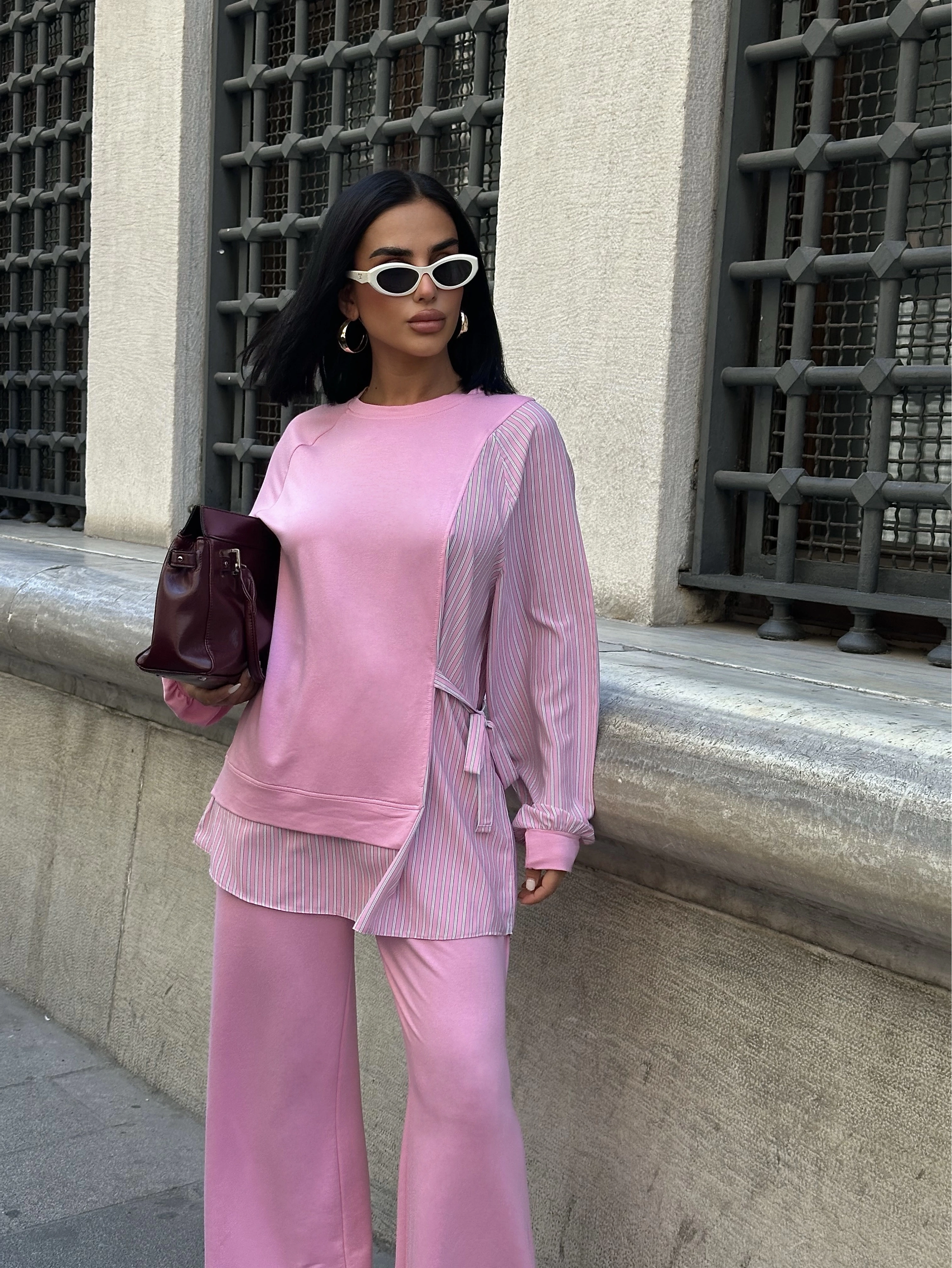 Kristal Modal Çizgili Takım