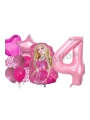 Barbie 4 Yaş Balon Seti Barbie Konsept Parti Barbie Pembe Doğum Günü Balon Seti