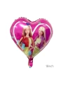 Barbie Folyo Balon Set Barbie Kalp Pembe 1 Yaş Balon Set Barbie Konsept Doğum Günü Set Yaş Balon Set