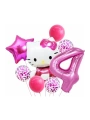 Hello Kitty 9 Yaş Balon Set Yıldız Balon Folyo Set Konsept Doğum Günü Set Yaş Balon Set