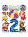 Paw Patrol 2 Yaş Balon Set Paw Petrol Marshall Chase Skye Rubble Doğum Günü Parti Folyo Balon Seti