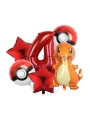 Pokemon Charizard Konsept 4 Yaş Balon Set Pokemon Çarizart Doğum Günü Folyo Balon Set