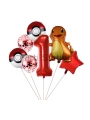 Pokemon Charizard Konsept 6 Yaş Balon Set Pokemon Çarizart Yıldız Balon Doğum Günü Folyo Balon Set