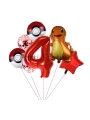 Pokemon Charizard Konsept 6 Yaş Balon Set Pokemon Çarizart Yıldız Balon Doğum Günü Folyo Balon Set