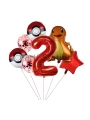 Pokemon Charizard Konsept 6 Yaş Balon Set Pokemon Çarizart Yıldız Balon Doğum Günü Folyo Balon Set