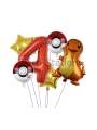 Pokemon Charizard Konsept 7 Yaş Balon Set Pokemon Çarizart Doğum Günü Yıldız Folyo Balon Set